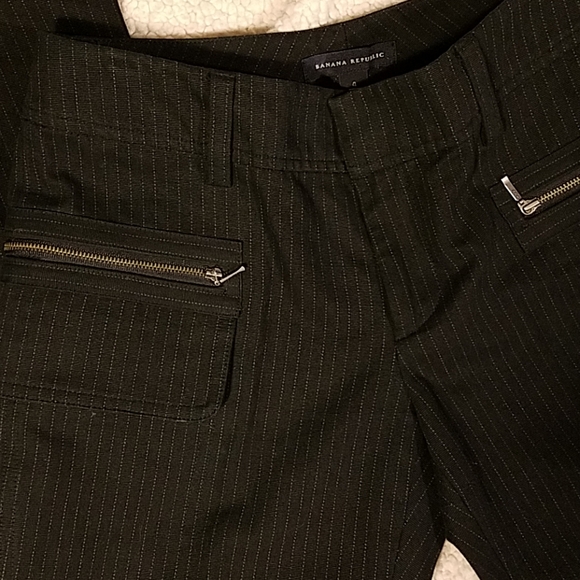 Banana Republic Pinstripe Zip Pants Sz 4 - Picture 3 of 7